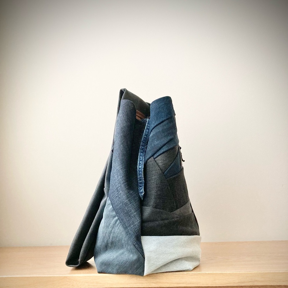 joodito origami cocoon crossbody sling tote bag japanese boro patchwork hobo eco - Picture 9 of 11